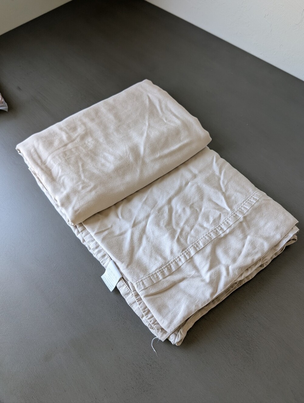 Cariloha Beige Soft Neutral Viscose Bamboo Flat Sheet King Size Sateen